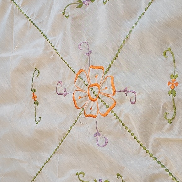NEW Vintage HAND MADE Embroidered Tablecloth SET - Picture 7 of 14